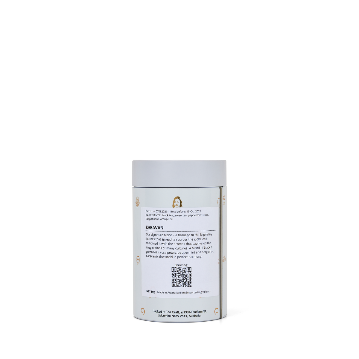 Tea Craft’s signature blend of black tea, green tea, peppermint, rose, bergamot oil and orange oil.